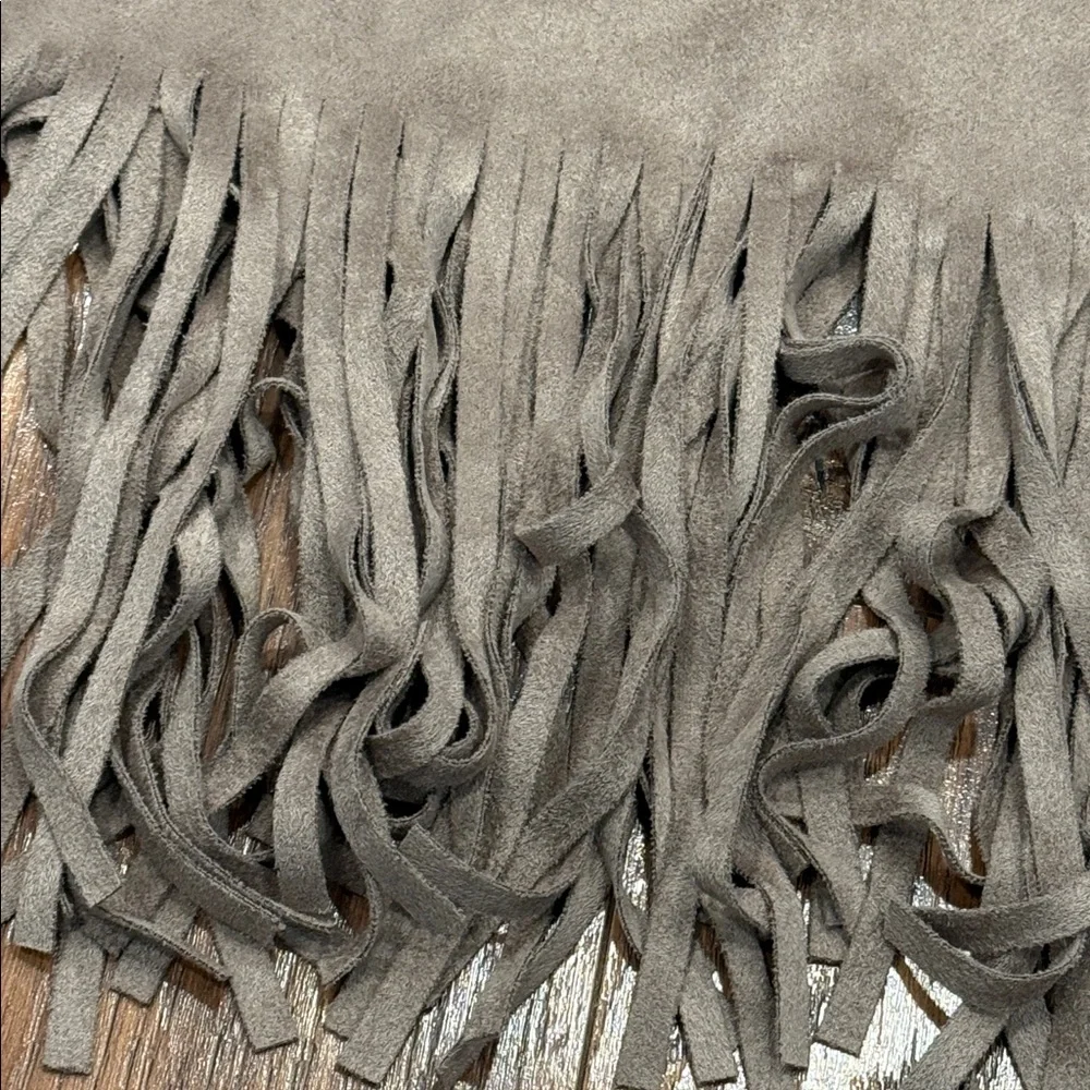 Fringed Faux Suede Scarf